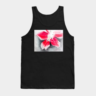 Pink and Red Tulip Watercolor Painting Tank Top